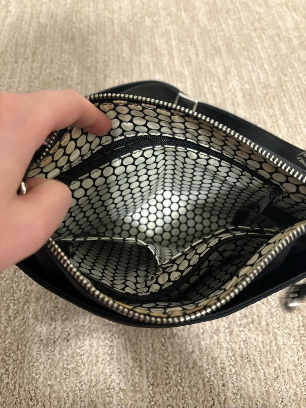 Brighton Black Crossbody with Silver Accents